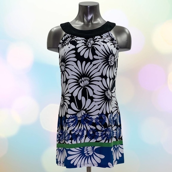 SOULMATES Multicolored Floral Print Sleeveless High Neck Tunic Blouse Medium - Picture 11 of 11